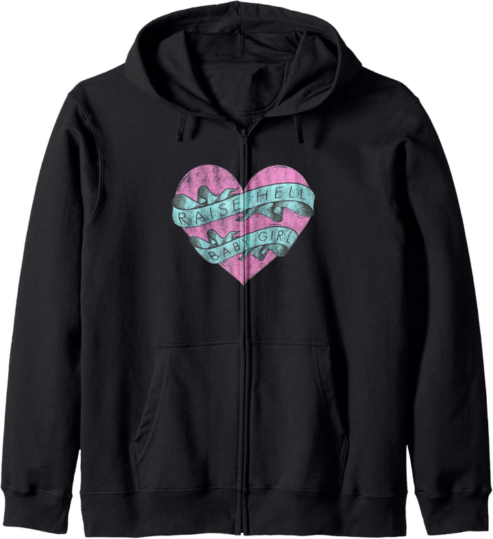 Raise Hell Baby Girl- Heart Kapuzenjacke