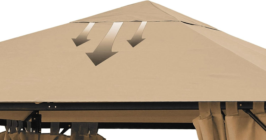 QUICK STAR Ersatzdach für Garten Pavillon 3x3m Sand Antik Pavillondach