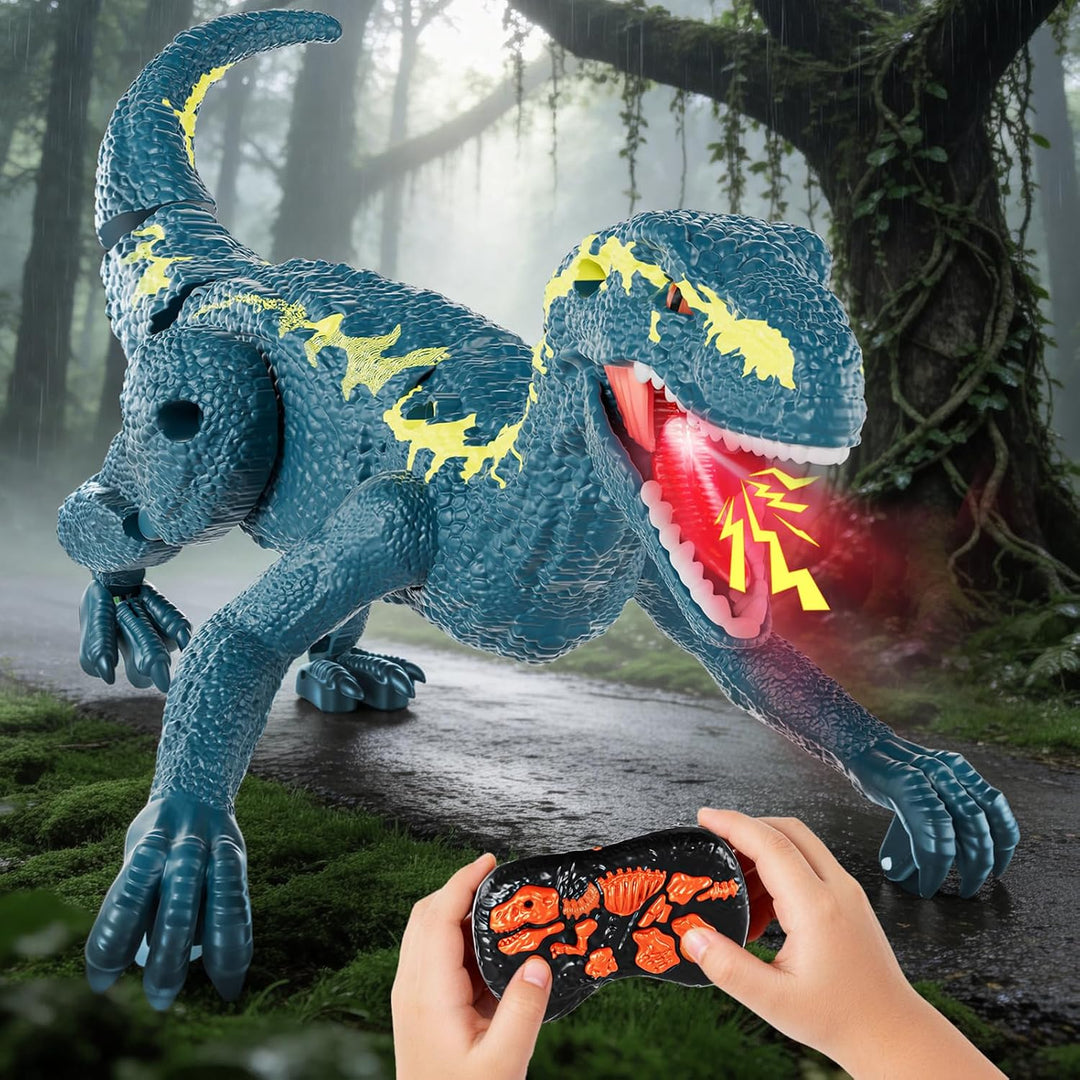 Ferngesteuertes Dinosaurier Spielzeug für Kinder 3–12 Jahre, RC Roboter-Dino mit Laufbewegung, Brüll