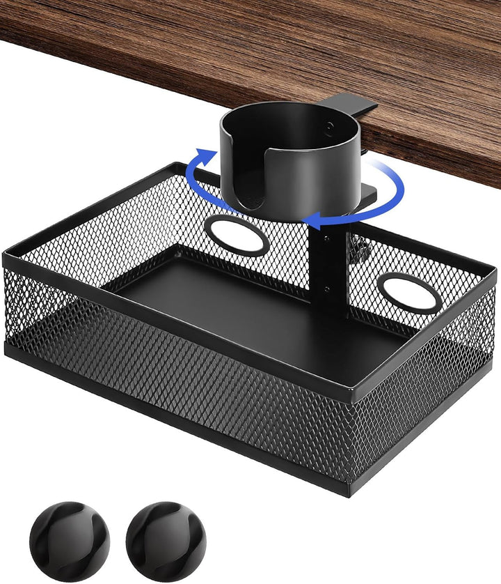 AceList Schublade unter Schreibtisch, 360° Drehbar Verdeckte 2 in 1 Schreibtisch Schubladen Organize