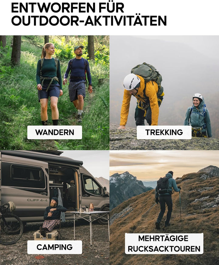 DANISH ENDURANCE Leichte Merinowolle Wandersocken, Atmungsaktiv, 3 &amp; 5 Paar | Leichte Merino Funktio