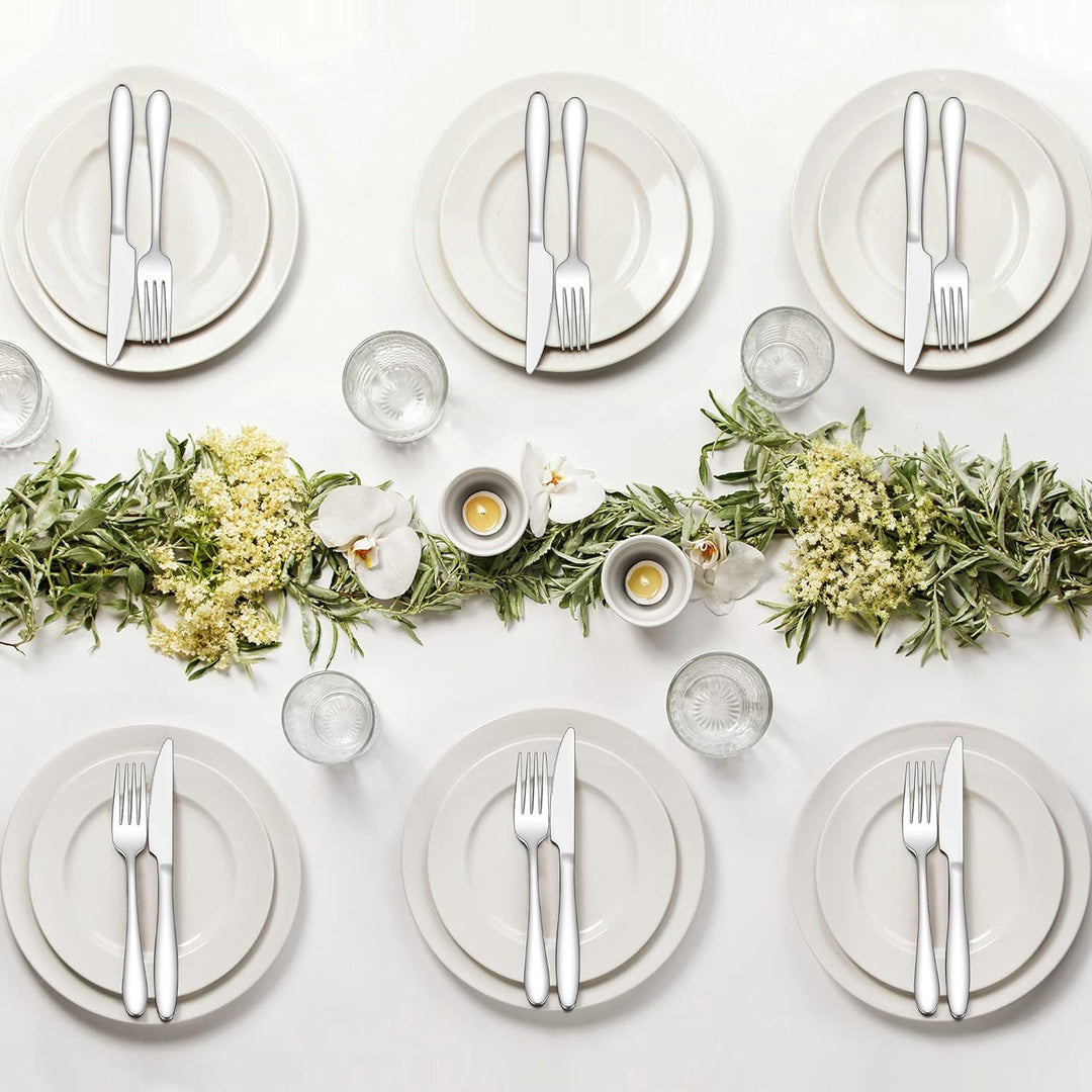 Herogo Besteck Set, 60-teilig Edelstahl Besteckset für 12 personen, Silber Essbesteck mit Gabel Löff