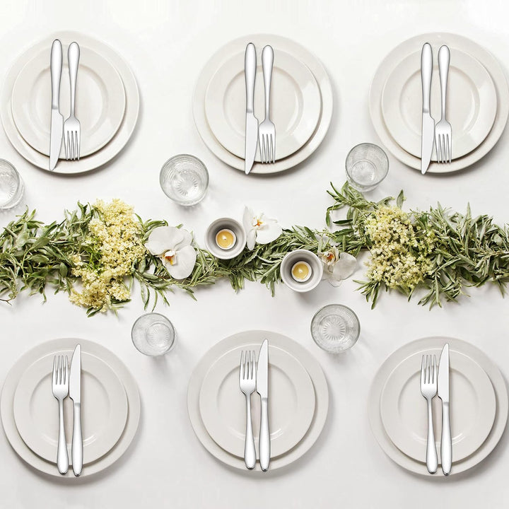 Herogo Besteck Set, 60-teilig Edelstahl Besteckset für 12 personen, Silber Essbesteck mit Gabel Löff