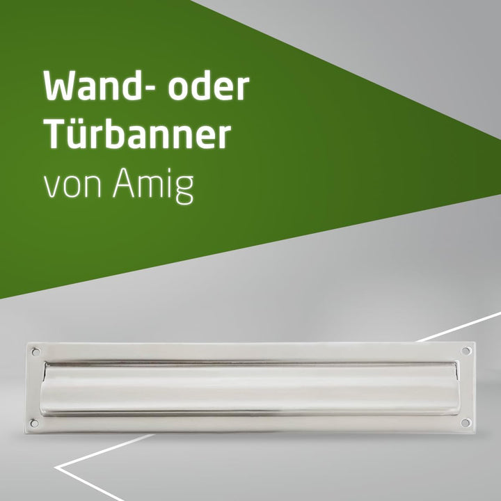Amig - Briefkastenschlitz Edelstahl Silber Mod. 2 - Klappe für Wände oder Türen - Briefsammler mit E
