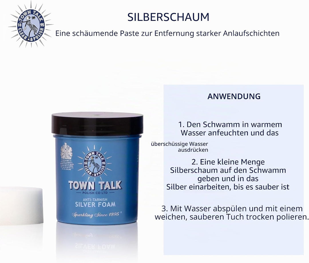Town Talk - Silver Foam - Silberpflege-Paste- für strahlenden Silberglanz - 275gr.