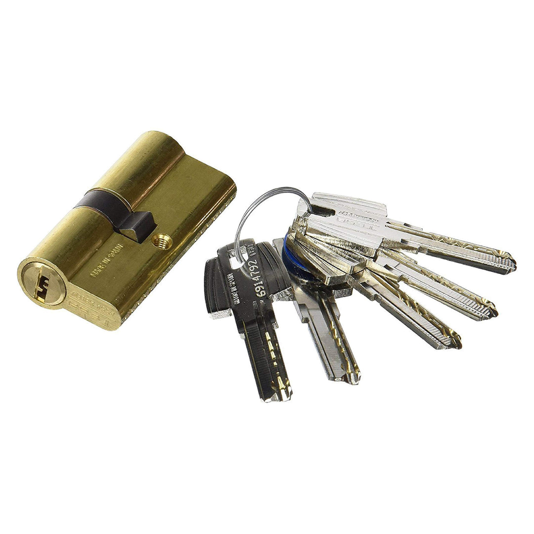 Tesa Assa Abloy Sicherheits-Zylinder, M6503030L Schlüssel – Kurzer Nocken Brass Finish 30 x 30 mm, S