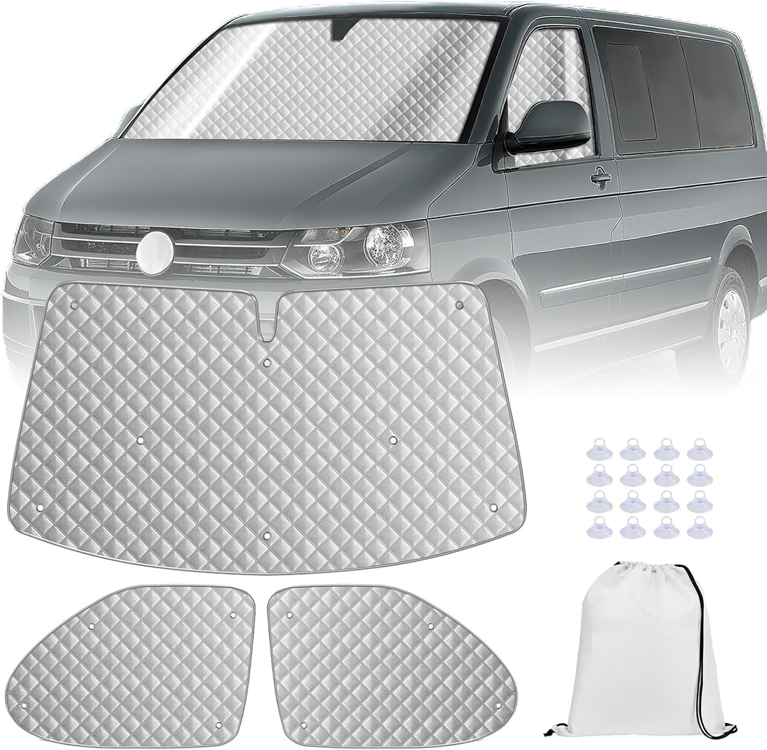 MaxEarn Thermomatte Fahrerhaus passend für VW T5 & T6(ab 2003), Luxus Interne Auto Sonnenblende Fron