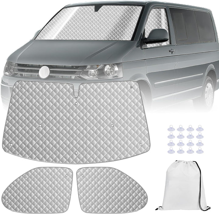 MaxEarn Thermomatte Fahrerhaus passend für VW T5 & T6(ab 2003), Luxus Interne Auto Sonnenblende Fron