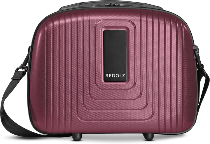 REDOLZ Hartschalen Handgepäck Kosmetik-Koffer | Stabiles Beauty-Case mit Aufsteckfunktion |34 x 17 x