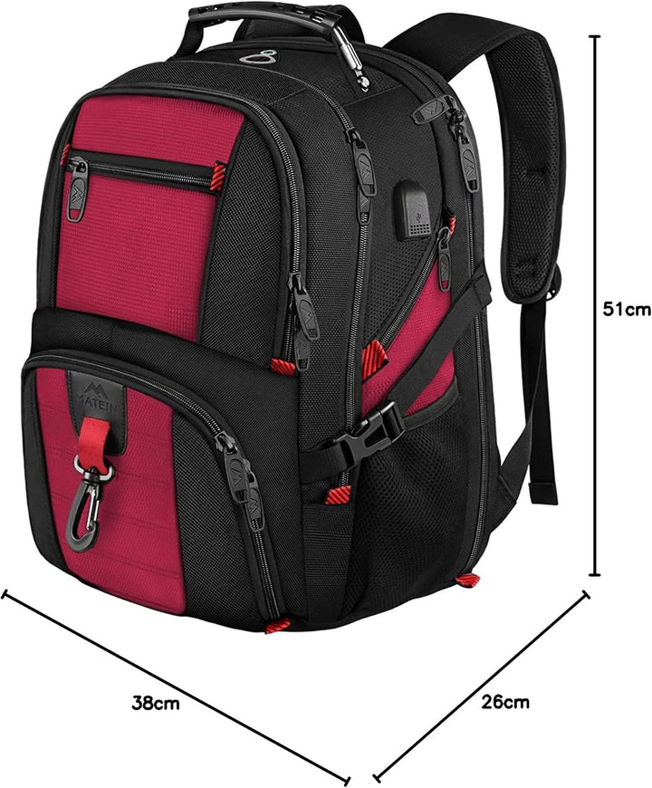 MATEIN Gross Laptop Rucksack Herren 17 Zoll, 17,3 Zoll Arbeit Wasserdicht Backpack Laptoptasche Reis