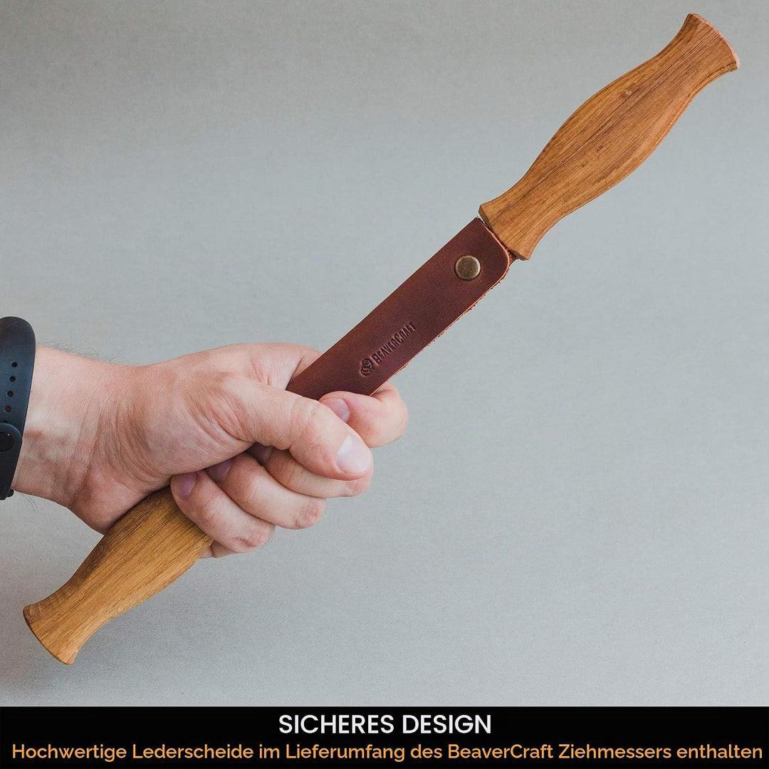 BeaverCraft Ziehmesser mit Lederscheide DK1S-4,3" Straight Shave Knife Holzschnitzwerkzeuge Handwerk