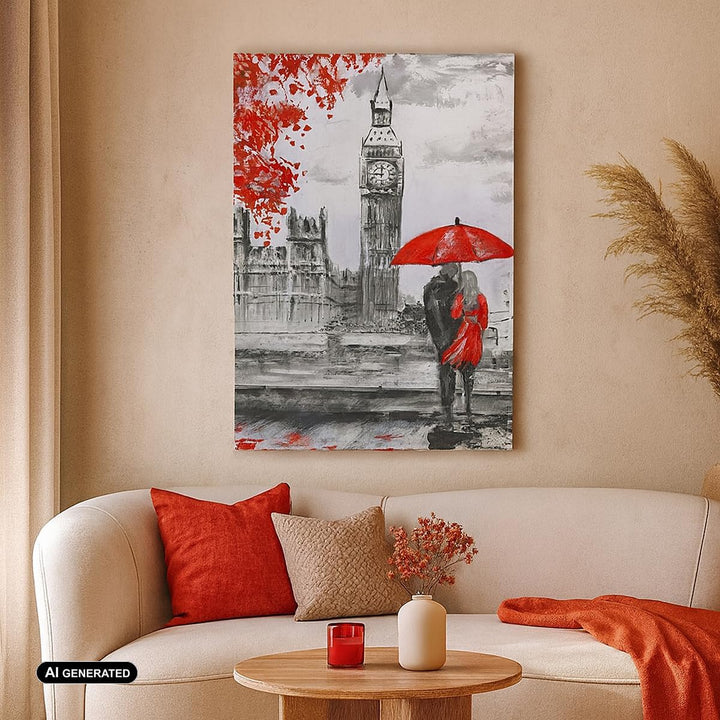 Bilder auf Leinwand London Architektur big ben Leinwandbild mit Rahmen 45x80cm Wandbilder Dekoration