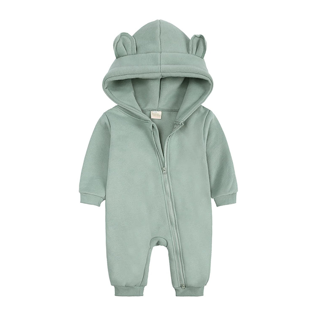 Neugeborenes Baby Junge Mädchen Kleidung Säugling Hoodie Strampler Langarm Solid Farbe Ein Stück Jum