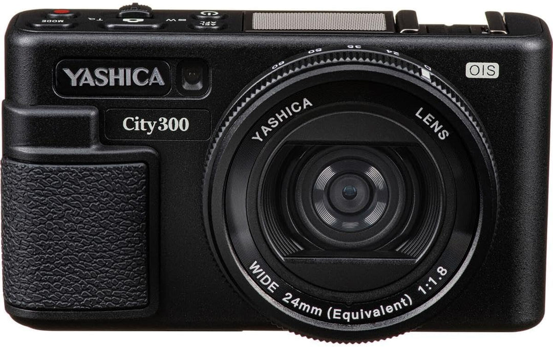 YASHICA City 300 Digitalkamera (schwarz) mit QuickFlash-Kamera-Taschenlampe