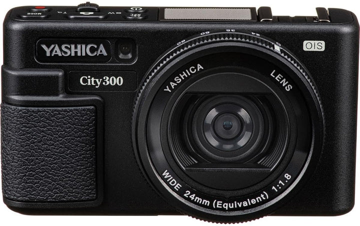 YASHICA City 300 Digitalkamera (schwarz) mit QuickFlash-Kamera-Taschenlampe