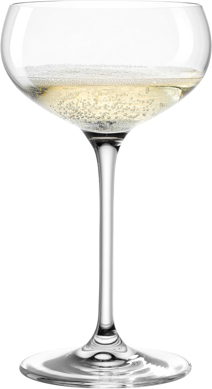 Leonardo Cheers Sekt-Schalen, 6er Set, spülmaschinenfeste Champagner-Gläser, Sekt-Schalen mit gezoge