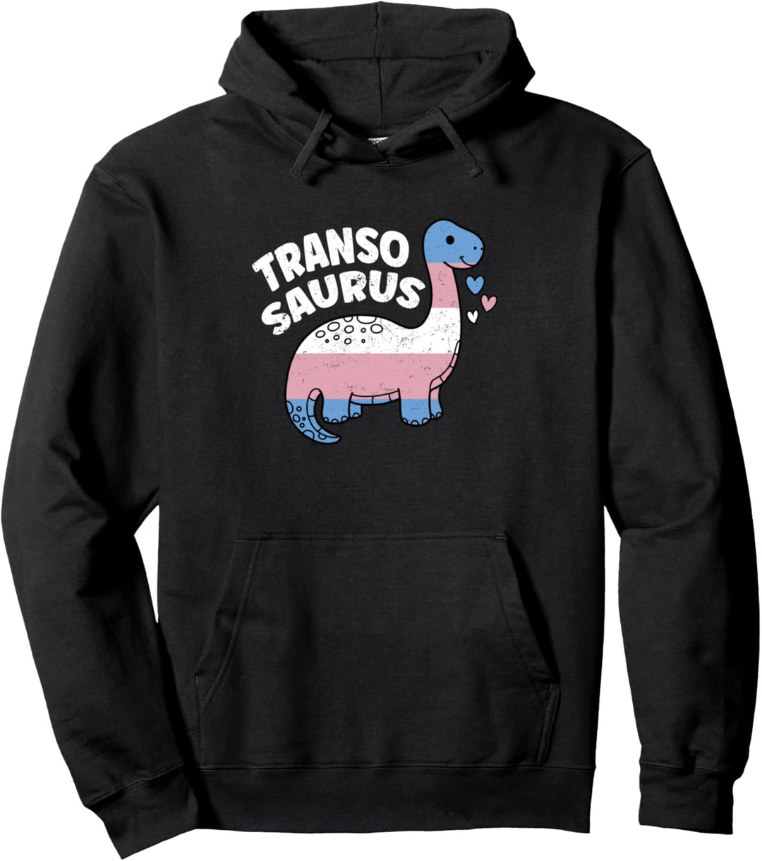 Transosaurus LGBTQ Transgender Dino Pullover Hoodie