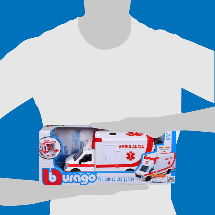 Bburago MUNICIPLE Vehicles Ambulance with Stretcher, Assorted Colours