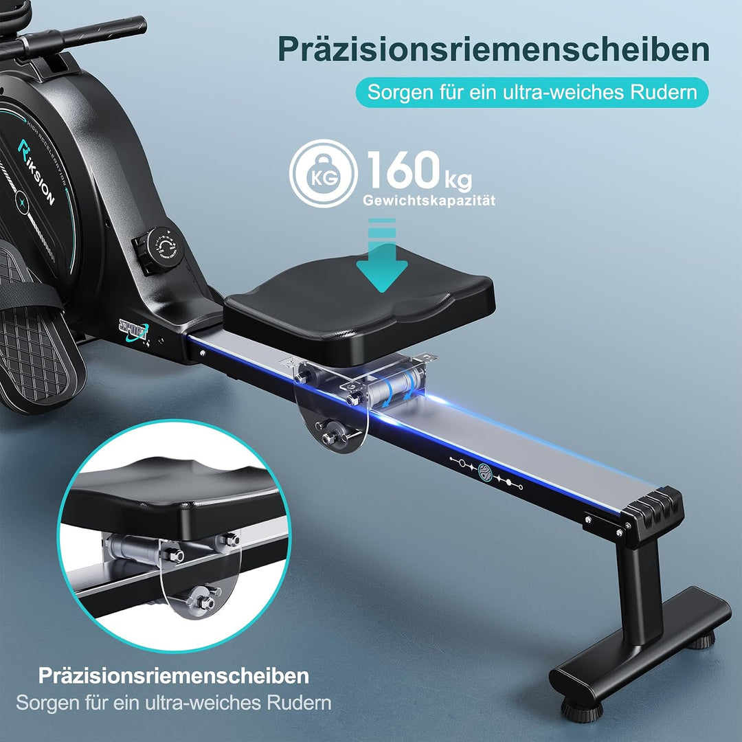 [2026 Neu] Rudergerät für Zuhause mit Magnet-Fitnesstrainer,Rudergerät 16 Stufen Widerstand, Indoor-