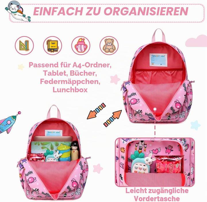 VASCHY Kinderrucksack, Niedlich Wasserabweisend Vorschule Kinder Jungen Rucksack Leicht Kindergarten