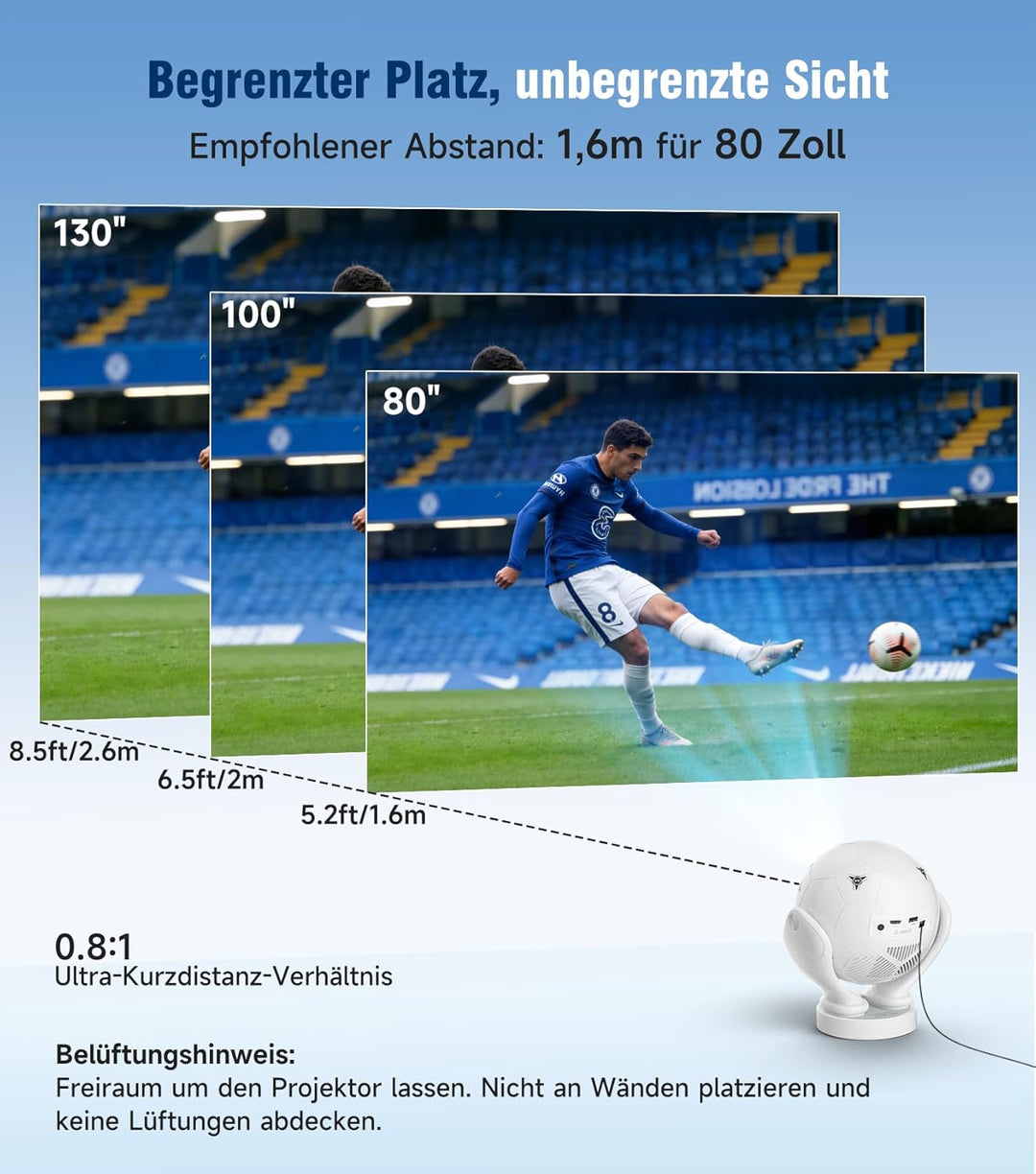 Magcubic Mini Beamer 4K mit Native 1080P Full HD & 400 ANSI Lumen, Android 14 Portable Projektor ide