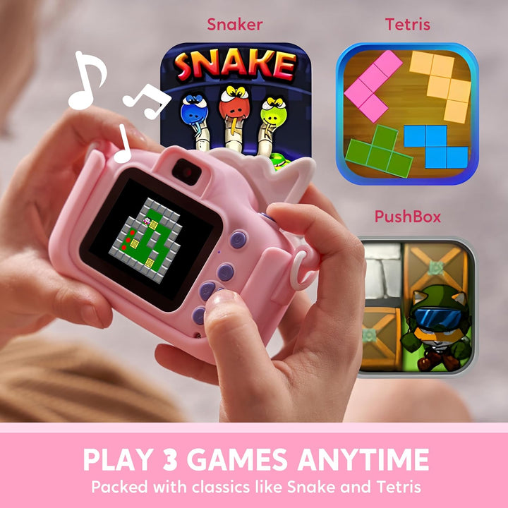 SYNCFUN Kinderkamera,Digitalkamera Kinder Spielzeug 1080P HD Kinder Kamera mit 32GB Karte Fotoappara