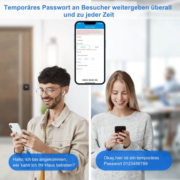 RUILON Elektronisches Türschloss mit Passwort,RFID-Karte,Bluetooth APP,Tastatur,Schlüsselloses Türsc