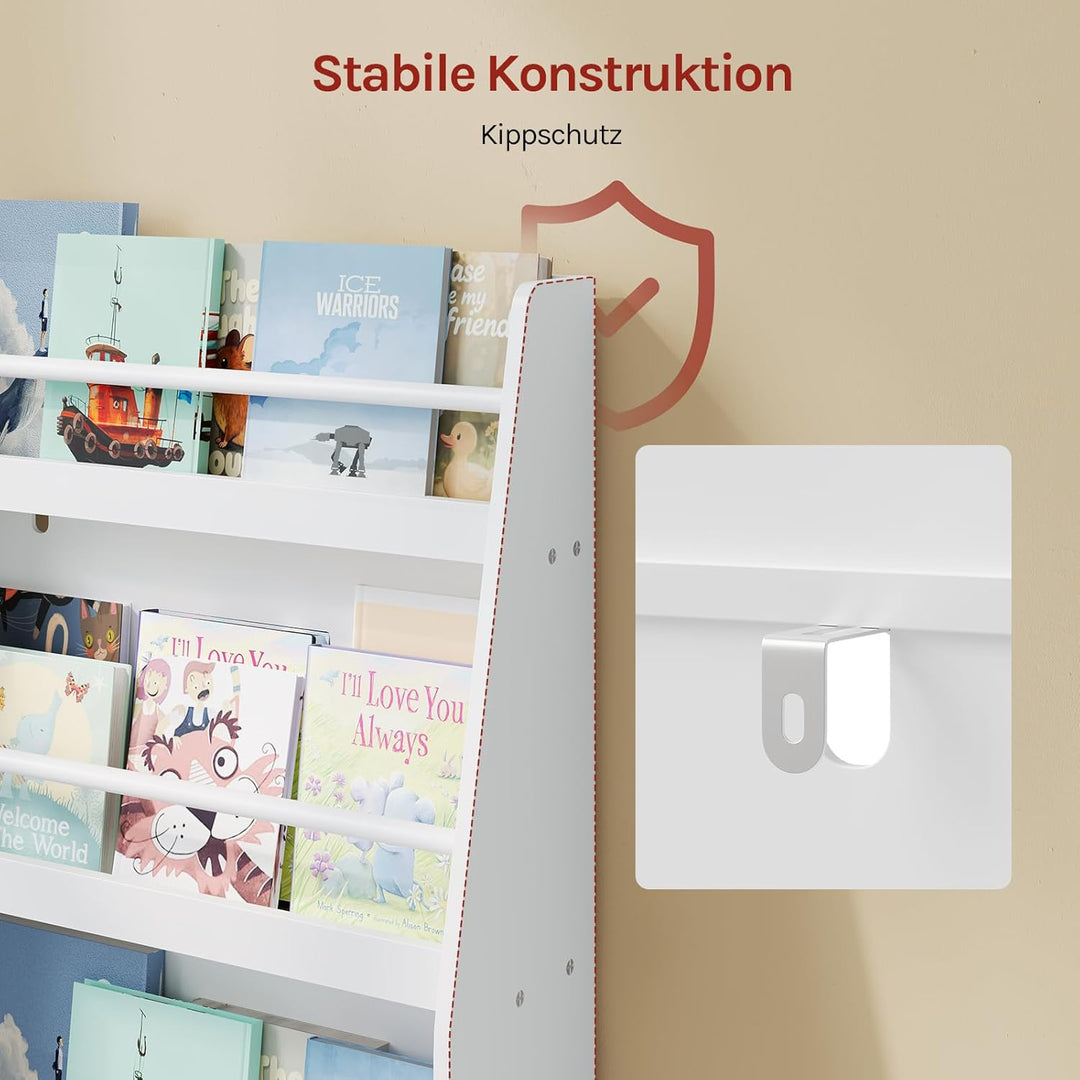WOLTU Kinderbücherregal, Kinderzimmerregal, Aufbewahrungsregal mit 3 offenen Fächern, Kinderregal, S