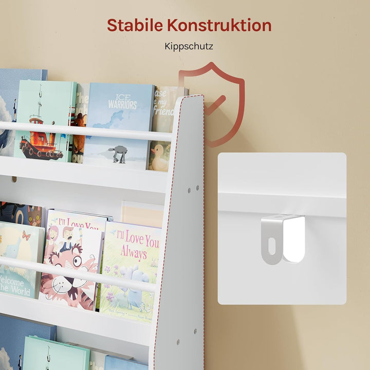 WOLTU Kinderbücherregal, Kinderzimmerregal, Aufbewahrungsregal mit 3 offenen Fächern, Kinderregal, S