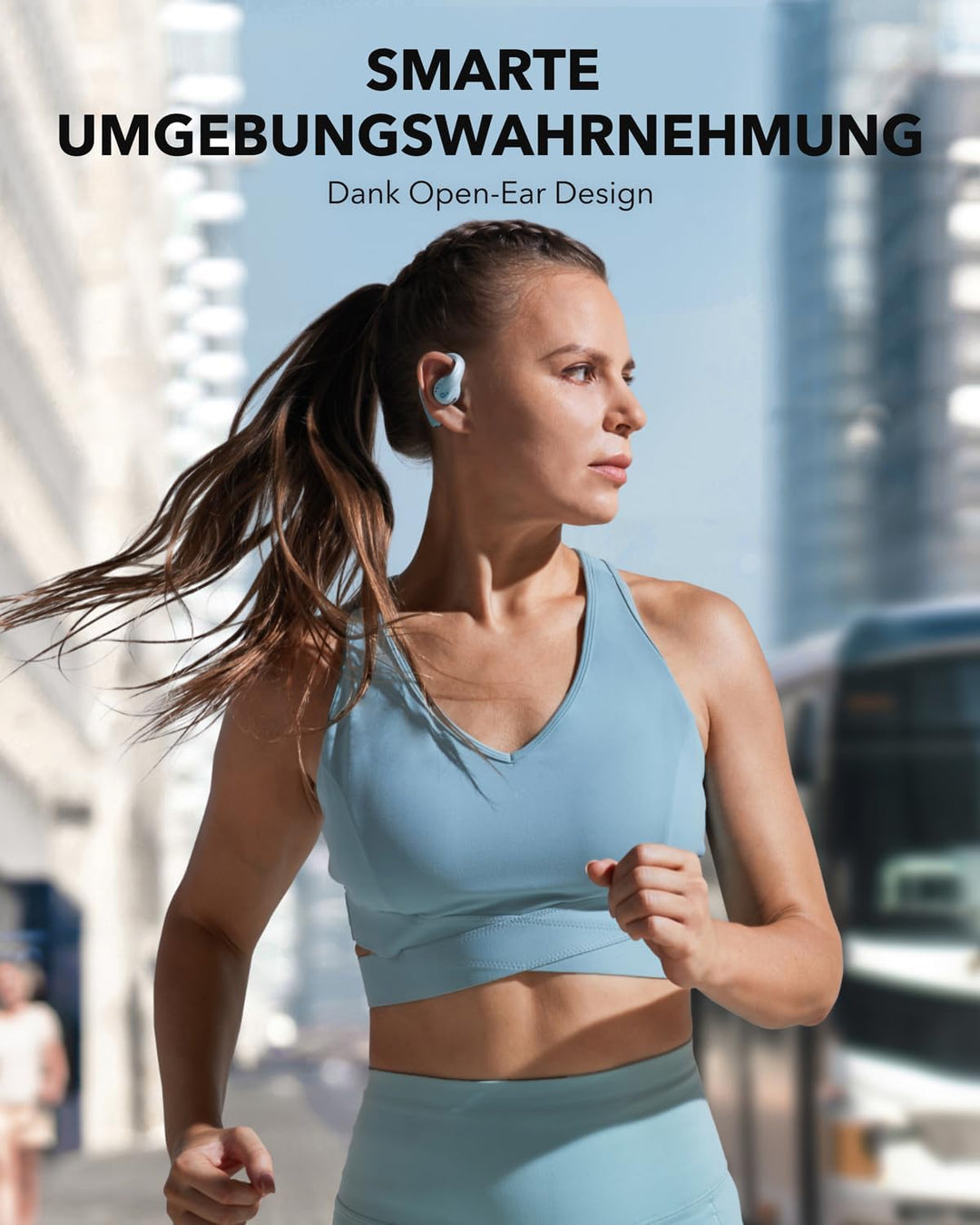 soundcore by Anker Open-Ear Kopfhörer AeroFit Pro, 46h Akku, Intensiver Sound LDAC, Ultra leicht, Be