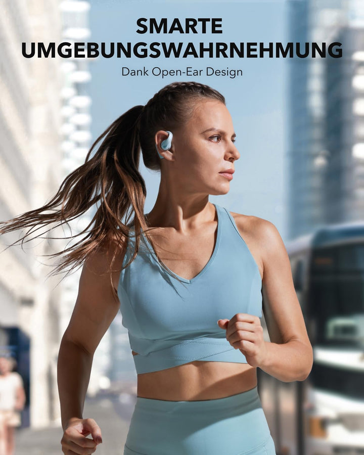 soundcore by Anker Open-Ear Kopfhörer AeroFit Pro, 46h Akku, Intensiver Sound LDAC, Ultra leicht, Be