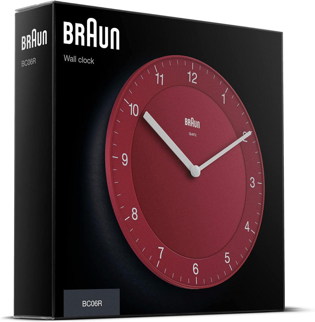 Braun Klassische analoge Wanduhr ruhigem Quarzuhrwerk, leicht lesbarem Zifferblatt mit 20 cm Durchme