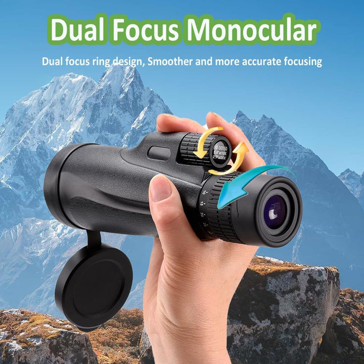 10-30X50 Monokulares Teleskop für Erwachsene - Hochleistungs-Zoom-Monokular mit BAK4-Prismen und FMC