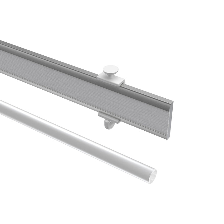 INTERDECO Paneelwagen (4 Sets) Silbergrau, Aluminium mit Klettband für Gardinenschienen, Easyslide,