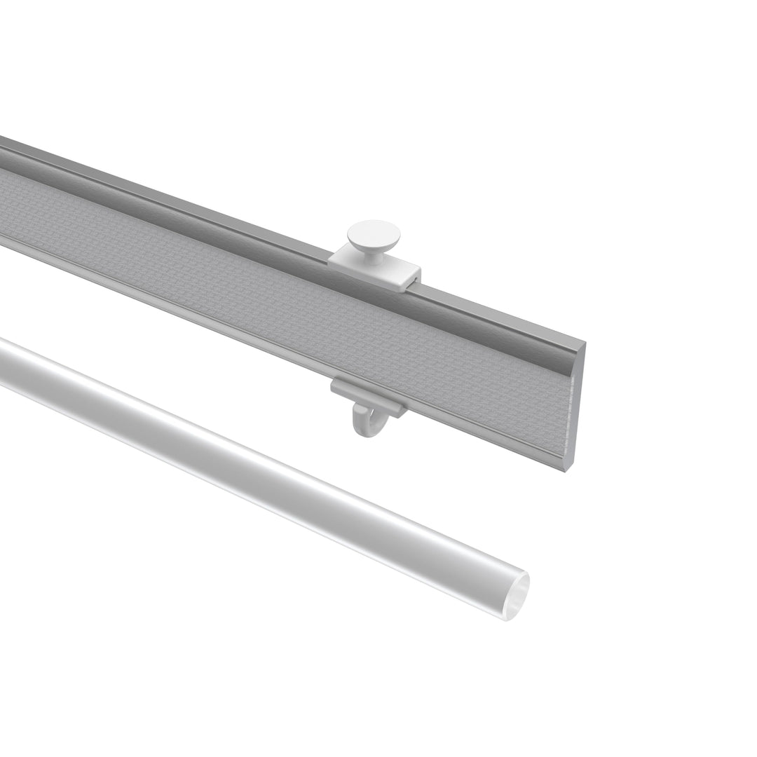 INTERDECO Paneelwagen (4 Sets) Silbergrau, Aluminium mit Klettband für Gardinenschienen, Easyslide,