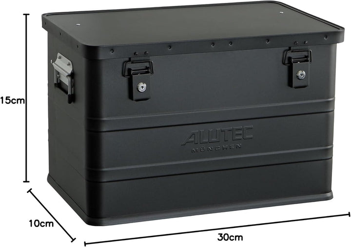 ALUTEC Aluminiumbox Classic 68 (Farbe Schwarz, Inhalt 68 ltr., Innenmasse (LxBxH) 550 X 350 X 355 mm
