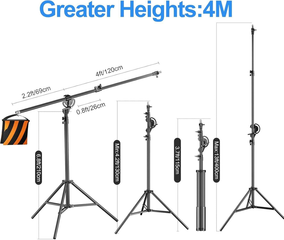 EMART Lichtstativ 400cm, Luftgepolstertes Aluminium Lampenstativ Licht Stativ, Verstellbares Stativ