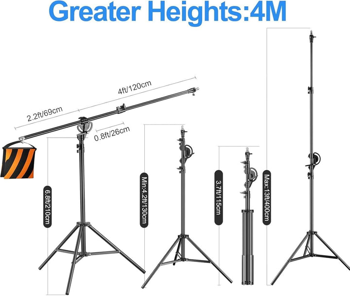 EMART Lichtstativ 400cm, Luftgepolstertes Aluminium Lampenstativ Licht Stativ, Verstellbares Stativ