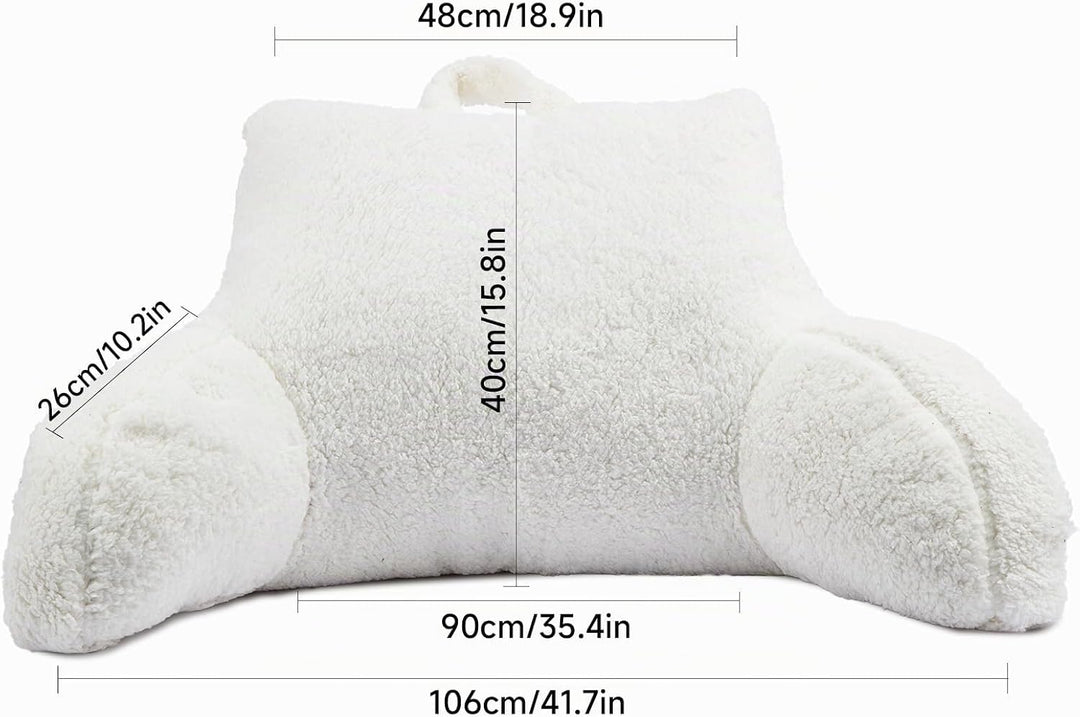 Lesekissen, Rückenkissen Für Bett Und Sofa Mit Armlehnen, Lendenwirbelkissen Aus Memory Foam Mit Arm
