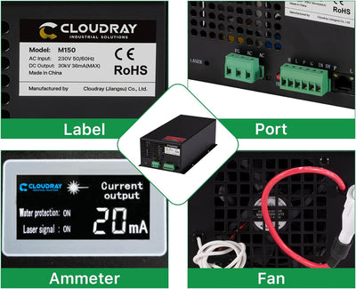 Cloudray CO2 Laser Power Supply CO2 Laser Netzteil CO2 laser 150w für CO2 Laserröhre CO2-Laserröhre