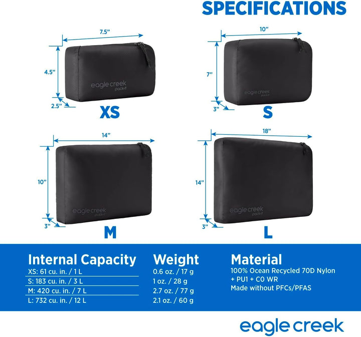 eagle creek Pack-It Isolate Cube L Black Large Schwarz, Large Schwarz