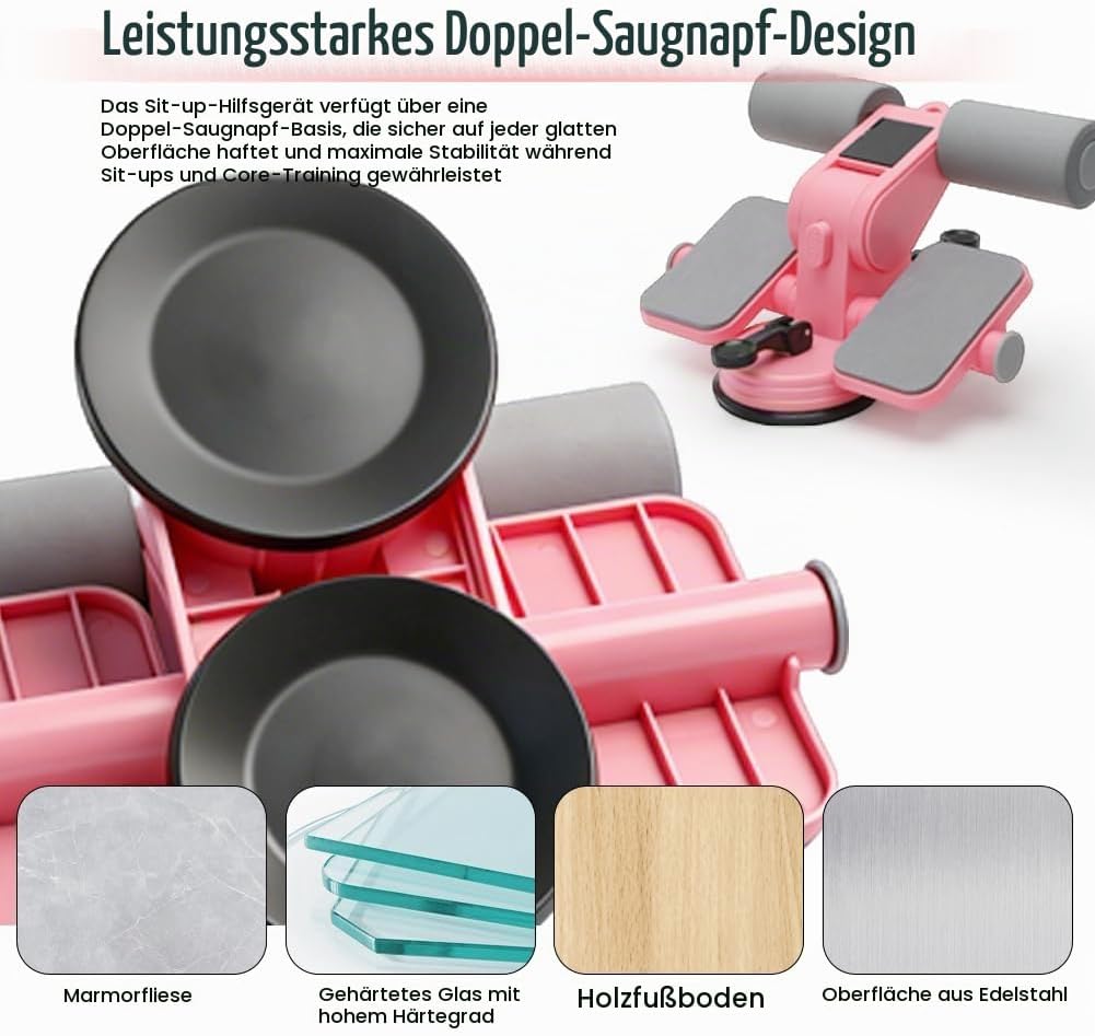 RANJIMA Tragbare Sit Up Bar, Bauchtrainer für Zuhause, Selbstsaugung Sit Up Trainingsgeräte Bodybuil