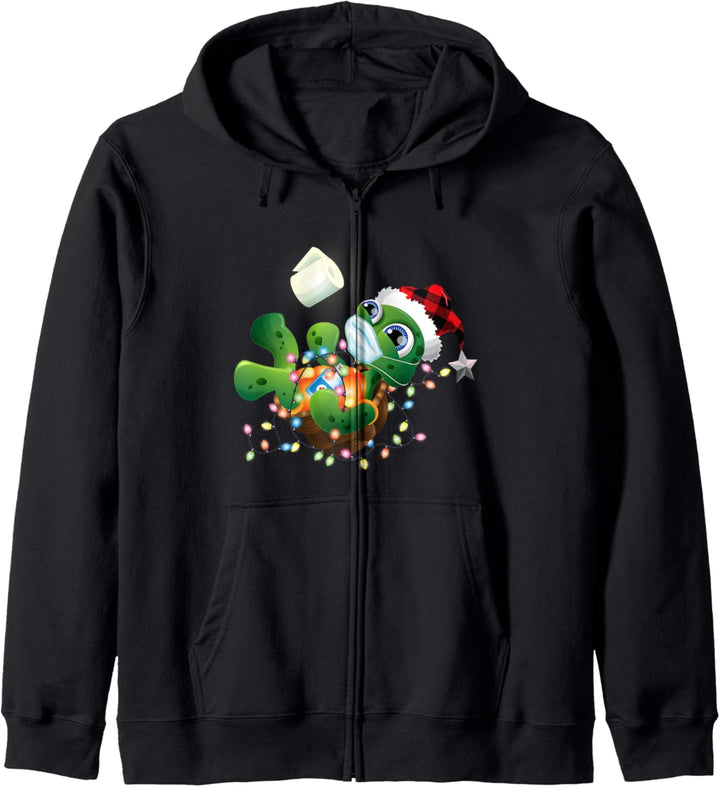 2020 Weihnachten Quarantäne Shirt Santa Turtle Gesichtsmaske Kapuzenjacke