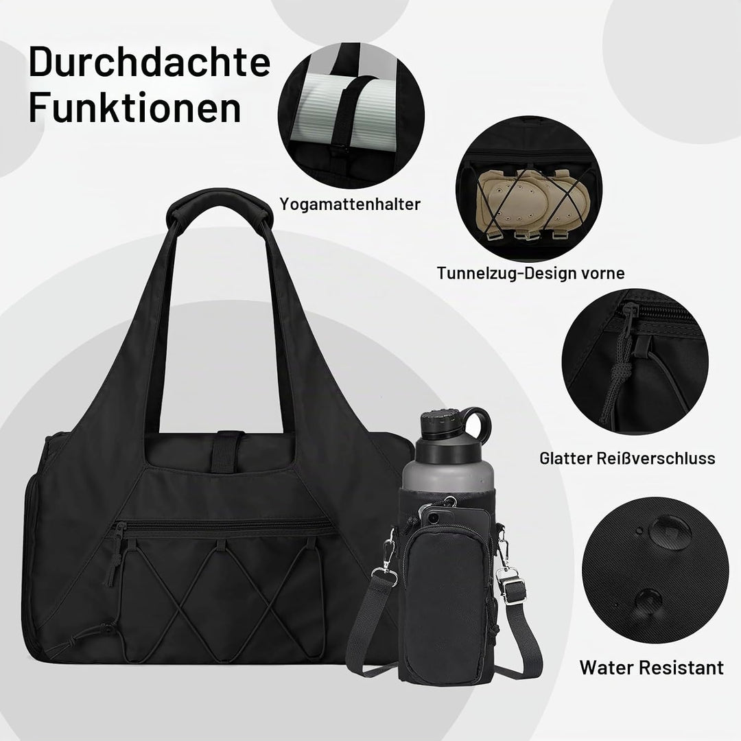 Sporttasche Damen - Sporttasche mit Schuhfach und Nassfach - Gym Tasche Leicht Wasserabweisend - Rei