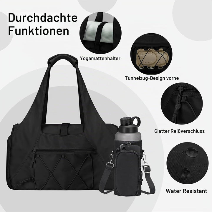 Sporttasche Damen - Sporttasche mit Schuhfach und Nassfach - Gym Tasche Leicht Wasserabweisend - Rei