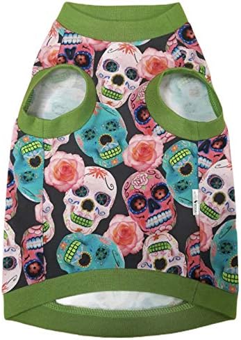 Kotomoda T-Shirt fьr Sphynx-Katzen, haarlos, Baumwolle, Stretch, mexikanische Schдdel, Grцяe S, S