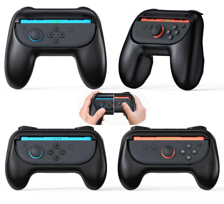 FYOUNG 2-Grössen Griffe Halterung für Nintendo Switch 2/1 & Switch OLED - Grosse und Kompakte Famili