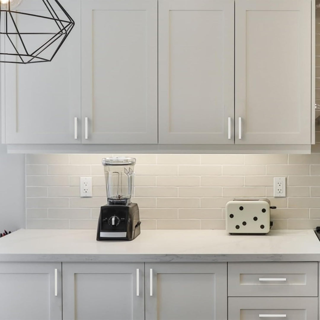 Amerdeco 15 Stück Möbelgriffe Edelstahl Gebürsteter Nickel Schrankgriffe Küchengriffe 128mm Lochabst