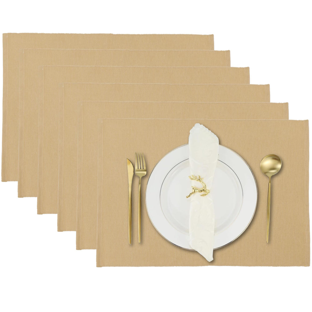 Platzieren Sie Matten Set von 6 für Küchentisch ESS -Tuch -Baumwoll -Placemat 13x19 Zoll Mandelfan C