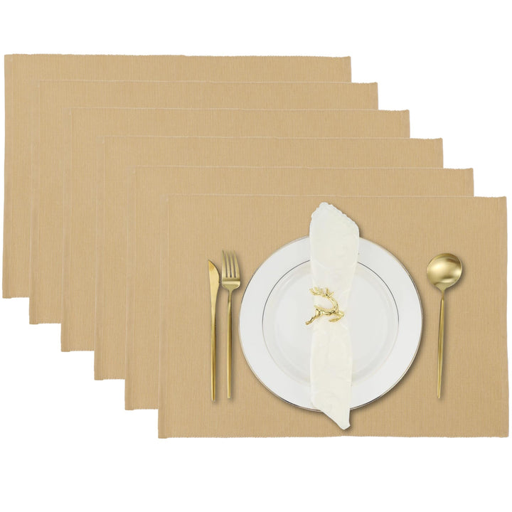 Platzieren Sie Matten Set von 6 für Küchentisch ESS -Tuch -Baumwoll -Placemat 13x19 Zoll Mandelfan C